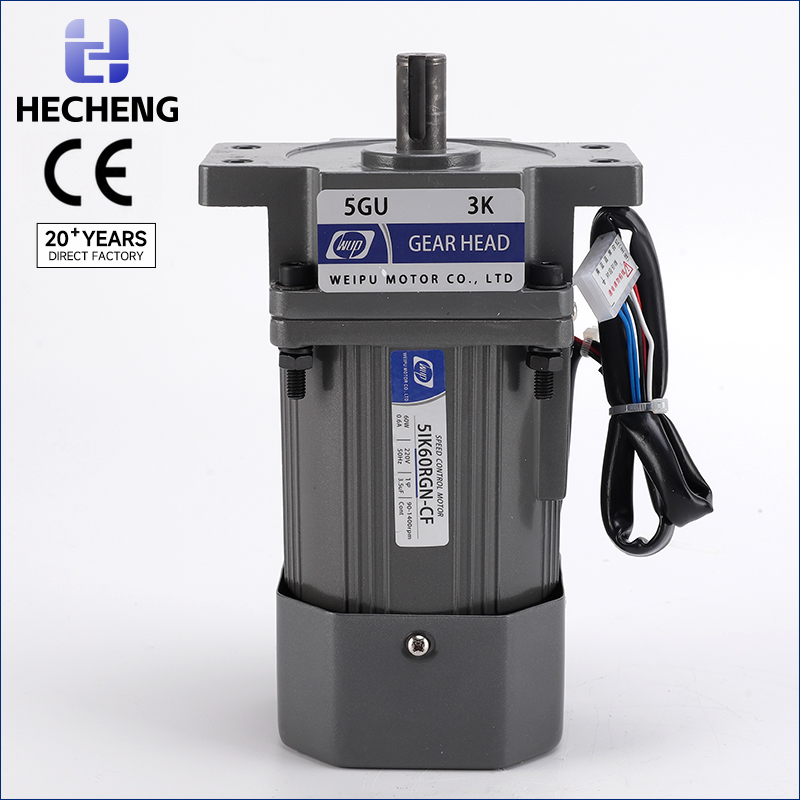 60W 15mm Shaft Speed Control Gear Motor with Mounting Lugs